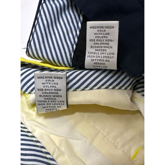 Stylus Cotton Shorts Lot of 2 Navy Blue Yellow Flat Front Size 6 Casual Colorful - Picture 11 of 11